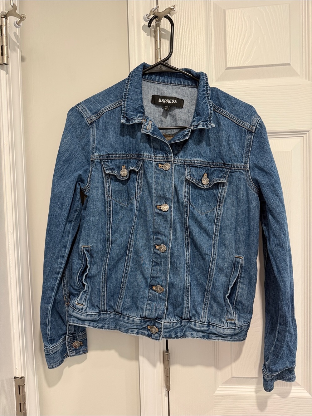 Express Medium Blue Denim Trucker Jacket